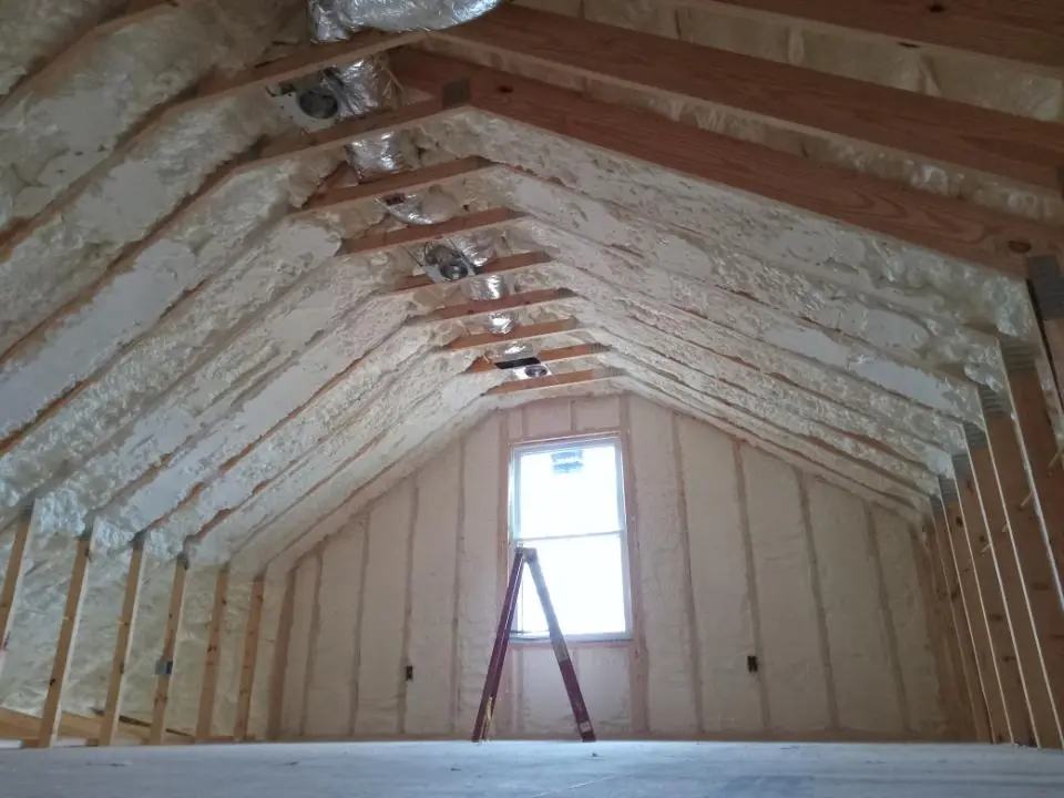 Spray foam roofing application for Crawl Space Insulation project in Rocky Mount
